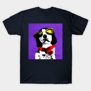 FUNNY DOG POP ART VIOLET RED T-Shirt